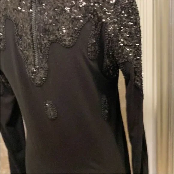 Moschino Black Long Sleeve Sequin  sweater Dress, M-L - Picture 8 of 9
